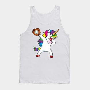 Dabbing Unicorn - Funny Softball Baseball Design Tank Top